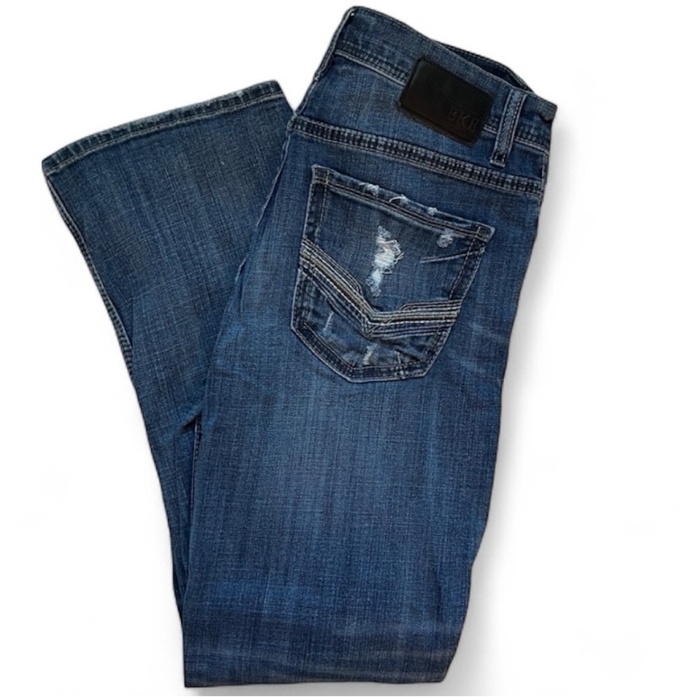 BKE Jake Bootleg Distressed Blue Jeans 32R